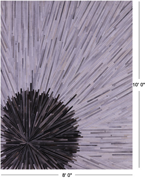 Brown & White Patchwork Natural Cowhide Rug - 8' 0