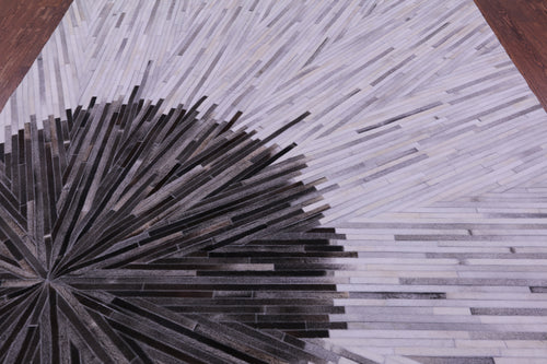 Brown & White Patchwork Natural Cowhide Rug - 8' 0