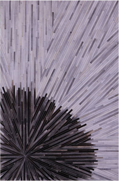 Brown & White Patchwork Natural Cowhide Rug - 6' 0" x 9' 0"