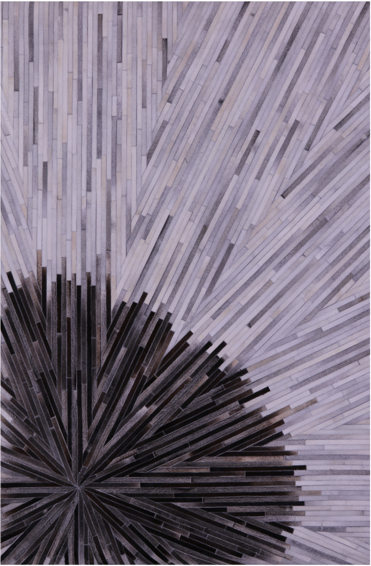 Brown & White Patchwork Natural Cowhide Rug - 6' 0" x 9' 0"