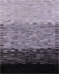 Thumbnail for Grey & White Gradient Brickwork Patchwork Black Natural Cowhide Rug - 8' 0