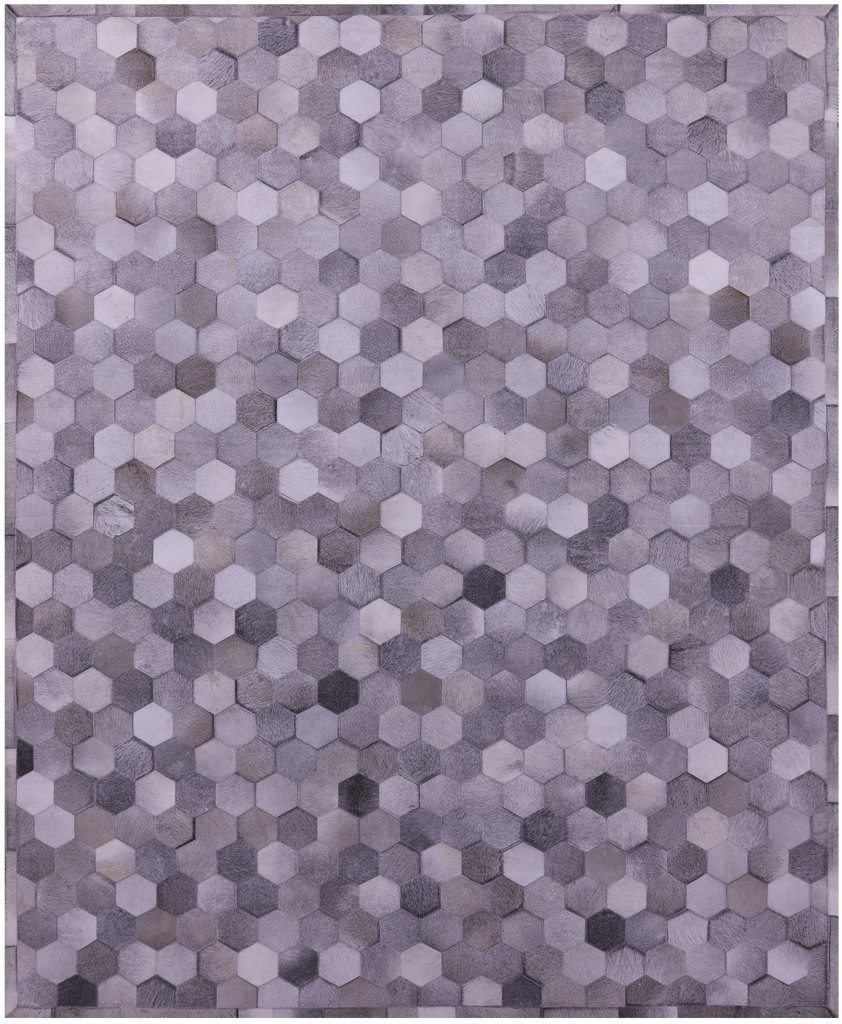Grey Patchwork Natural Cowhide Rug - 8' 0" x 10' 0"