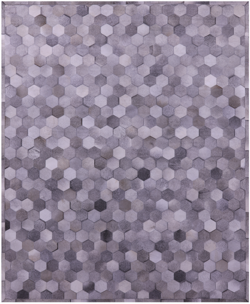 Grey Patchwork Natural Cowhide Rug - 8' 0