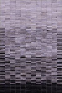 Thumbnail for Grey & White Gradient Brickwork Patchwork Natural Cowhide Rug - 6' 0