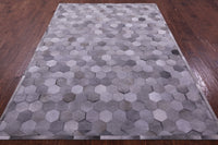 Thumbnail for Grey Patchwork Natural Cowhide Rug - 6' 0