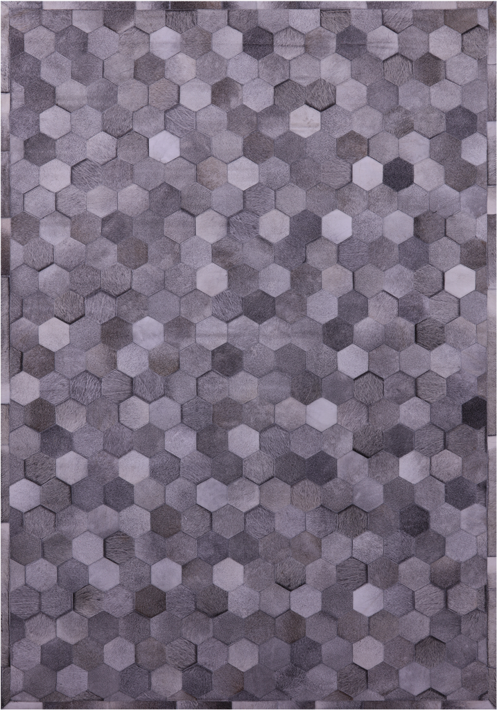 Grey Patchwork Natural Cowhide Rug - 6' 0" x 9' 0"