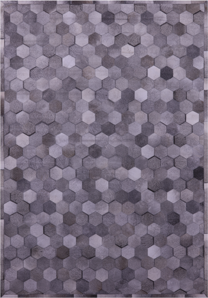 Grey Patchwork Natural Cowhide Rug - 6' 0" x 9' 0"