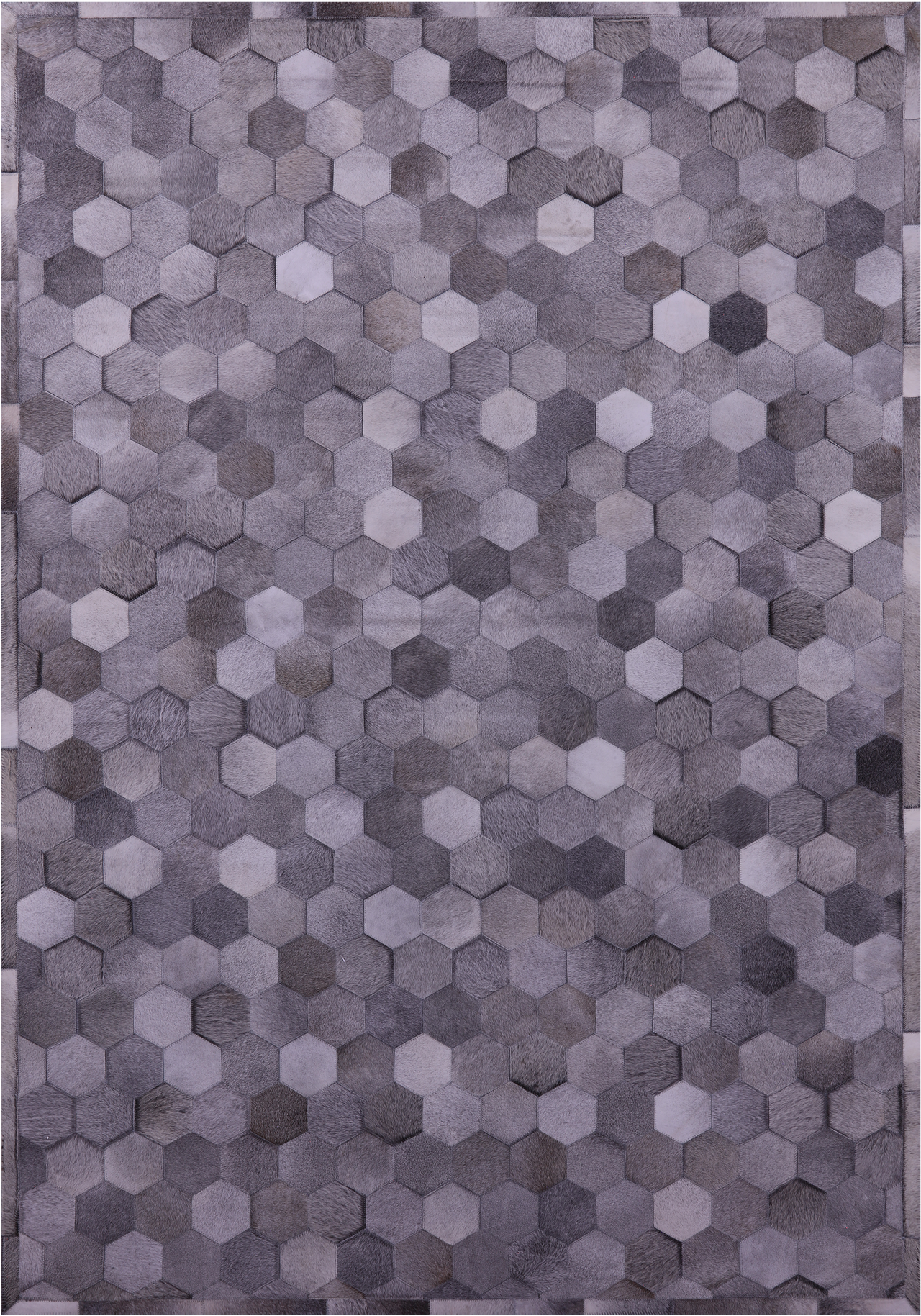Grey Patchwork Natural Cowhide Rug - 6' 0" x 9' 0"