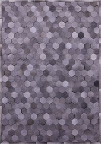 Thumbnail for Grey Patchwork Natural Cowhide Rug - 6' 0