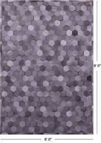 Thumbnail for Grey Patchwork Natural Cowhide Rug - 6' 0