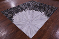 Thumbnail for Brown & White Patchwork Natural Cowhide Rug - 8' 0