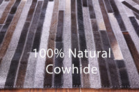 Thumbnail for Brown & White Patchwork Natural Cowhide Rug - 8' 0