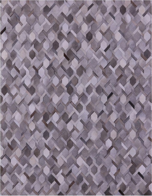 Grey Patchwork Natural Cowhide Rug - 8' 0