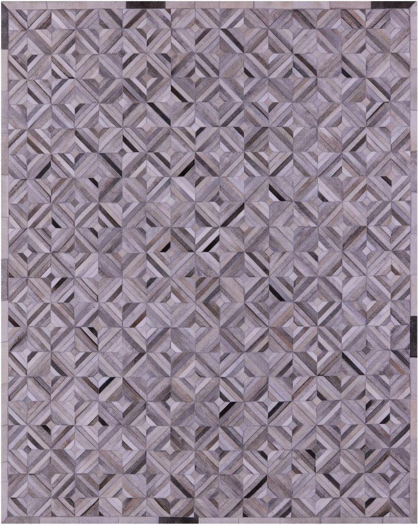 Grey Patchwork Natural Cowhide Rug - 8' 0" x 10' 0"