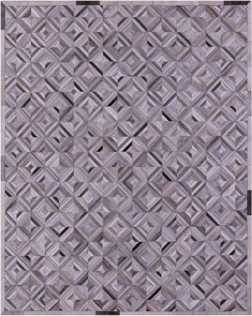Grey Patchwork Natural Cowhide Rug - 8' 0