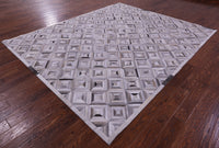 Thumbnail for Grey Patchwork Natural Cowhide Rug - 8' 0