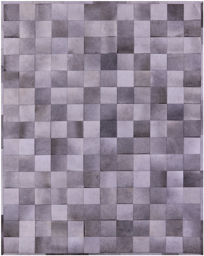 Grey Patchwork Natural Cowhide Rug - 8' 0" x 10' 0"