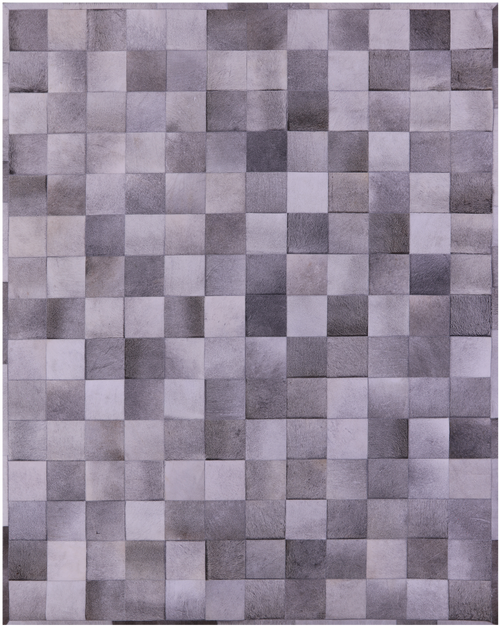 Grey Patchwork Natural Cowhide Rug - 8' 0