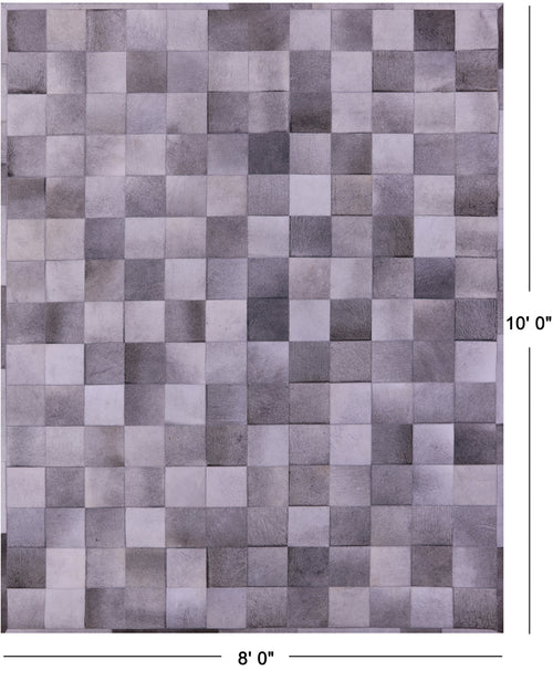 Grey Patchwork Natural Cowhide Rug - 8' 0