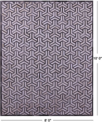 Thumbnail for Grey & White Patchwork Natural Cowhide Rug - 8' 0