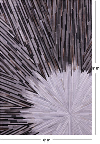 Thumbnail for Brown & White Patchwork Natural Cowhide Rug - 6' 0