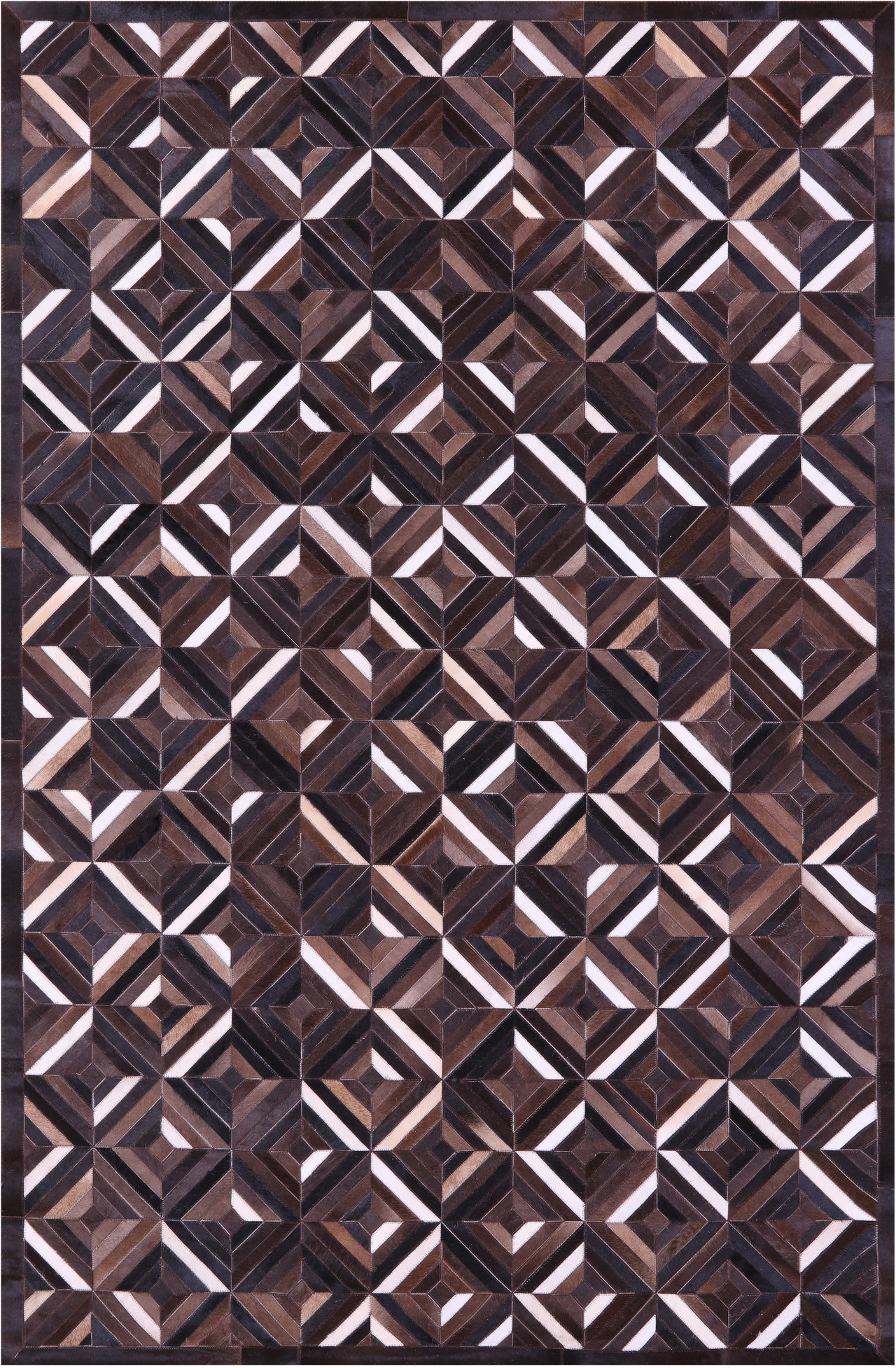 Brown Patchwork Natural Cowhide Rug - 6' 0" x 9' 0"