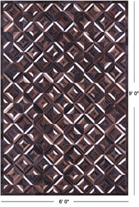 Thumbnail for Brown Patchwork Natural Cowhide Rug - 6' 0