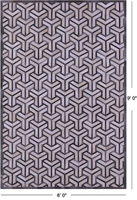 Thumbnail for Grey & White Patchwork Natural Cowhide Rug - 6' 0