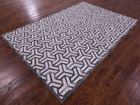 Thumbnail for Grey & White Patchwork Natural Cowhide Rug - 6' 0