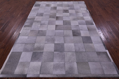 Grey Patchwork Natural Cowhide Rug - 6' 0