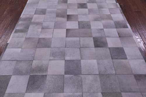 Grey Patchwork Natural Cowhide Rug - 6' 0