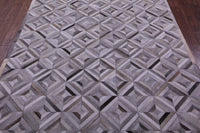 Thumbnail for Grey & White Patchwork Natural Cowhide Rug - 6' 0