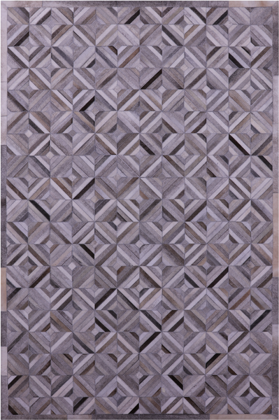 Grey & White Patchwork Natural Cowhide Rug - 6' 0" x 9' 0"