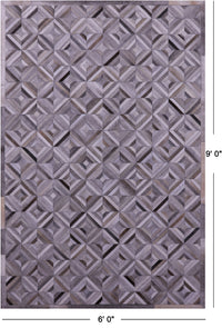 Thumbnail for Grey & White Patchwork Natural Cowhide Rug - 6' 0
