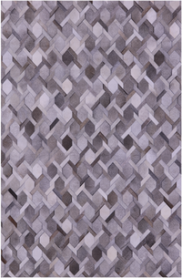 Thumbnail for Grey & White Patchwork Natural Cowhide Rug - 6' 0