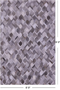 Thumbnail for Grey & White Patchwork Natural Cowhide Rug - 6' 0