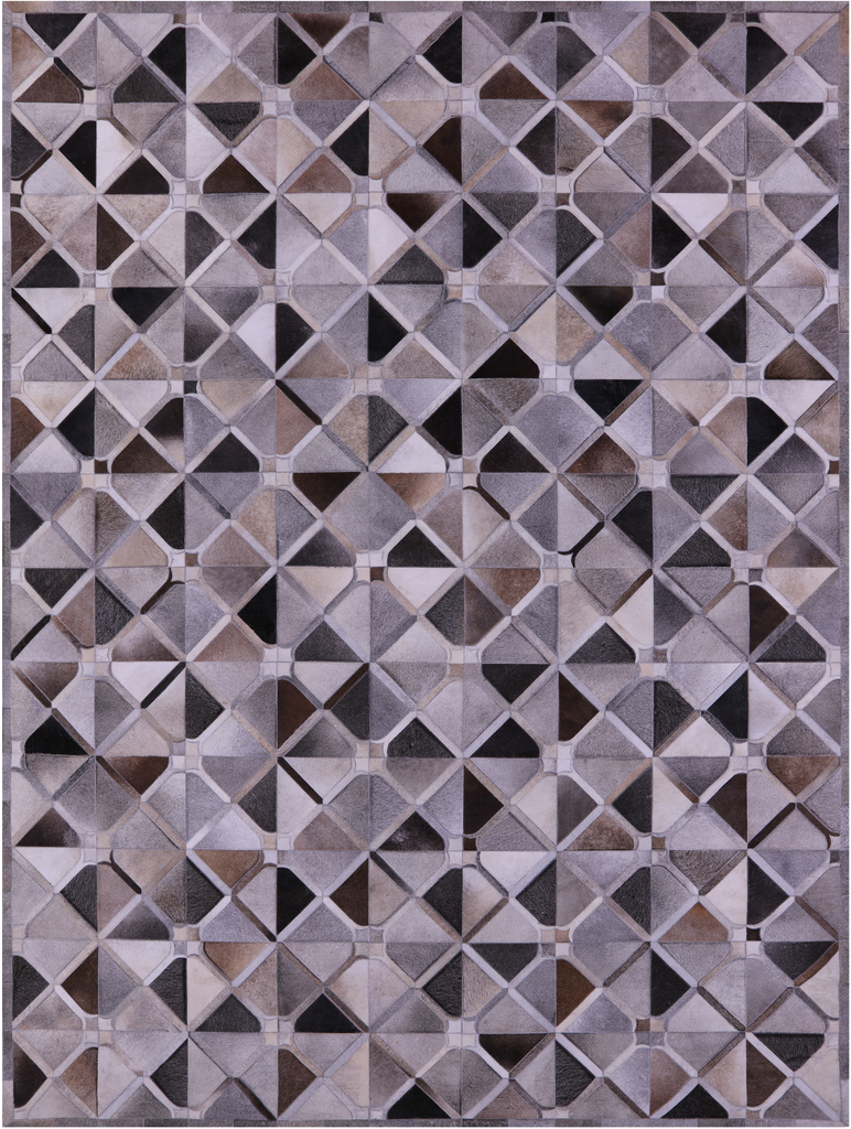 Grey Patchwork Natural Cowhide Rug - 9' 0" x 12' 0"