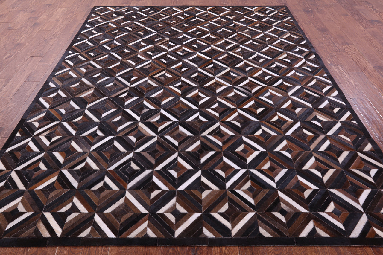 Brown Patchwork Natural Cowhide Rug - 8' 0" x 10' 0"