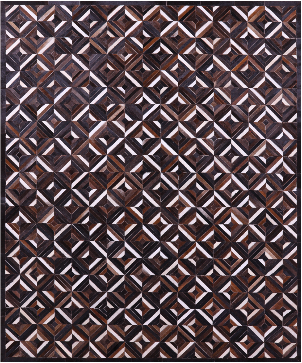 Brown Patchwork Natural Cowhide Rug - 8' 0" x 10' 0"