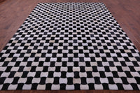 Thumbnail for Black & White Patchwork Natural Cowhide Rug - 9' 0