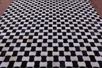 Thumbnail for Black & White Patchwork Natural Cowhide Rug - 9' 0