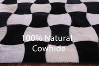 Thumbnail for Black & White Patchwork Natural Cowhide Rug - 9' 0