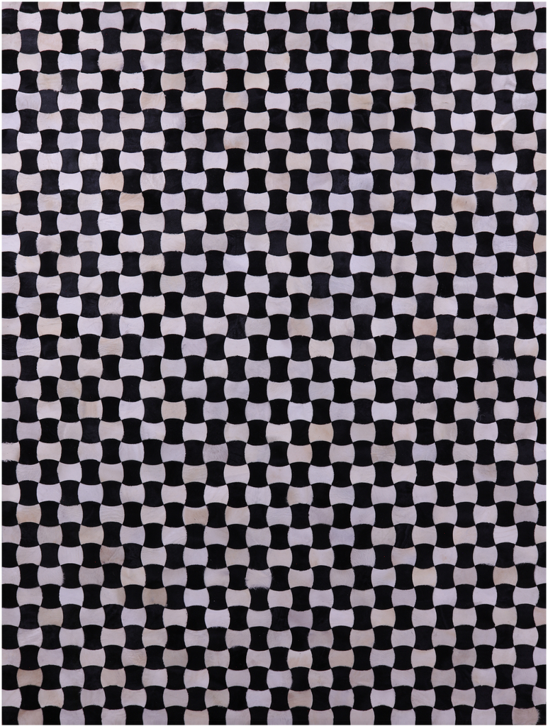 Black & White Patchwork Natural Cowhide Rug - 9' 0" x 12' 0"