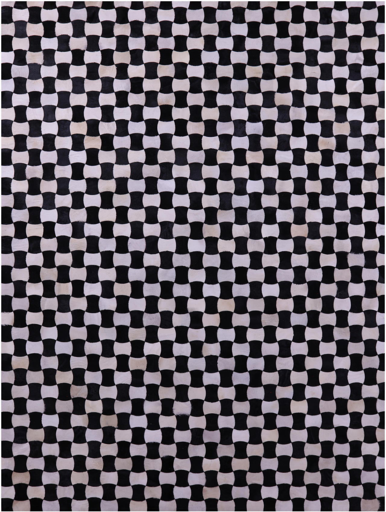 Black & White Patchwork Natural Cowhide Rug - 9' 0" x 12' 0"