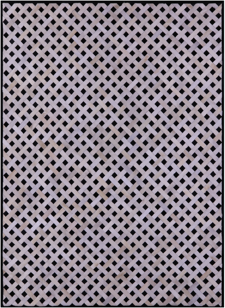 Black & White Patchwork Natural Cowhide Rug - 9' 0" x 12' 0"