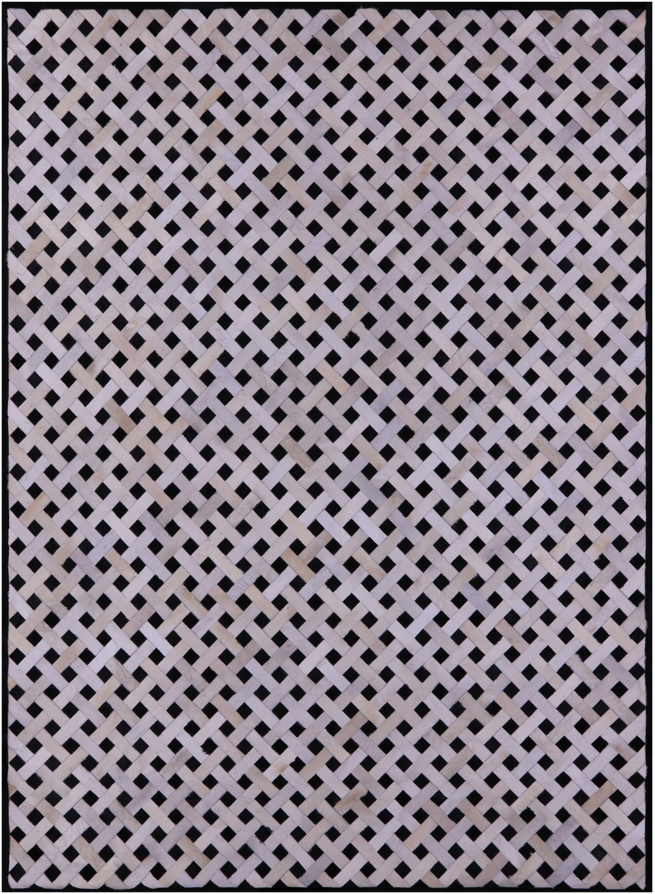 Black & White Patchwork Natural Cowhide Rug - 9' 0" x 12' 0"