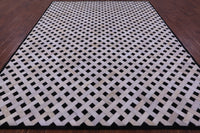 Thumbnail for Black & White Patchwork Natural Cowhide Rug - 9' 0