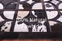 Thumbnail for Brown & White Patchwork Natural Cowhide Rug - 9' 0