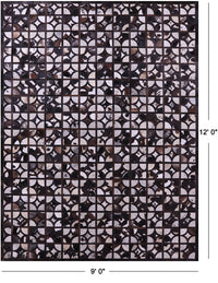 Thumbnail for Brown & White Patchwork Natural Cowhide Rug - 9' 0