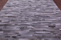 Thumbnail for Grey Brickwork Patchwork Natural Cowhide Rug - 9' 0
